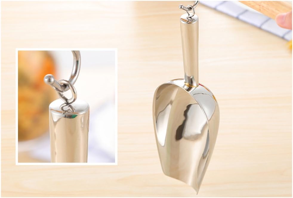 Ice Scoop, Stainless Steel Sweet Candy Food Scoop for Kitchen Bar Buffet Party Wedding Heavy Duty & Dishwasher Safe - 5oz - Image 4
