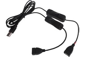 Double-Switched USB Extension Cord Wire Y-Splitter Cable for Charging of Digital Devices Male to Female Line USB Light Cable