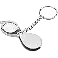 Rongon Small Pocket Magnifying Glass 10X Jewelers Loupe Magnifier Folding Magnifying Lens Keychain Jewelry Loop for Apply to Reading Science Jewelry Hobbies Books
