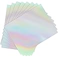 Koala Clear Holographic Sticker Paper for Inkjet & Laser Printers, 20 Sheets Printable Vinyl Sticker Paper Waterproof 8.5x11 Inch