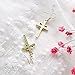 SENFAI Fashion Heart with Crystal Cross Personality Drop Earrings Charm Women Girls (Gold)