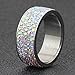 Tuji Jewelry VQYSKO Gorgeous Stainless Steel Eternity Engagement Ring White Round Cubic Zirconia Wedding Band,3/4/5/8/12mm