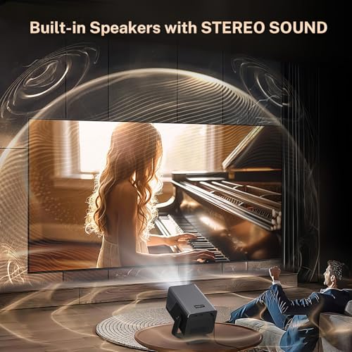 [8K/4K Supported/2000 ANSI/AI Visual Calibration] Native 1080P UHD Video Projector, X7 Smart Projector with Android 14 OS IA Auto Focus/Keystone/Obstacle Avoidance, WiFi/Bluetooth 200" Display