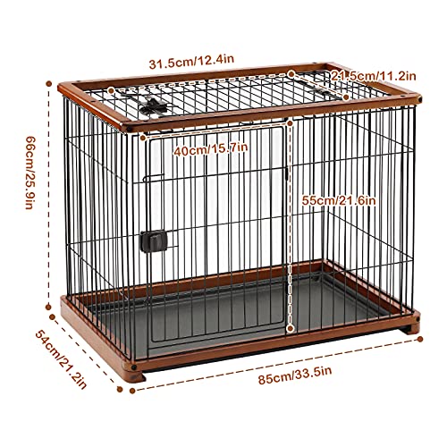 Wooden Pet Crate Open Top Dog Cage Crate Kennel with Tray and Prevent