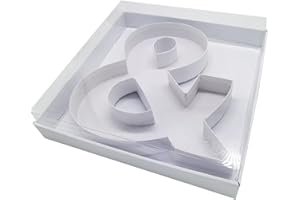 WENPACK 12.5" Cardboard Letter Shaped Mache Decorative Strawberries Fillable Sweets Candy Box with Clear Lid (White, &)