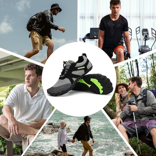 Hombre Mujer Zapatillas Barefoot Minimalistas Calzado de Training Ligeras Cmodas para Caminar Senderismo Ciclismo Trail Running Trekking Playa Agua, Gris Nube, 42 EU