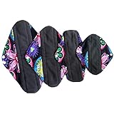 4pcs/lot Reusable Washable Waterproof Bamboo Charcoal Cloth Menstrual Sanitary Maternity Mama Pads (WSDA5)