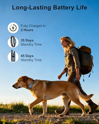 Jugbow Dog Shock Collar - 4500FT Dog Training Collar with Remote, IPX8 Waterproof Electric Dog Collar with 4 Training Modes, Security Lock, Rechargeable eCollar for 10-120lbs Dogs(Bright Blue 1 Pack)