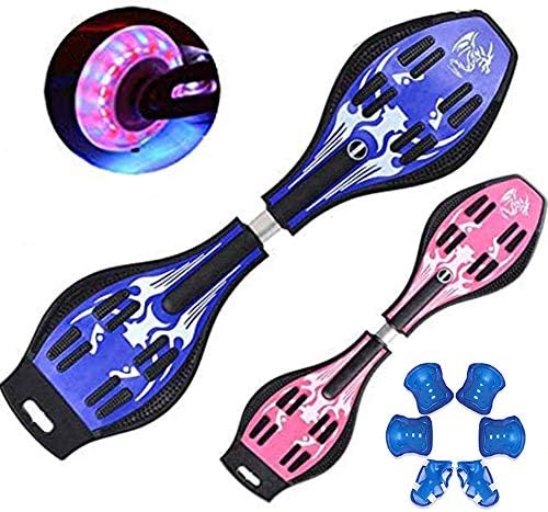 ブレイブボード エスボード 子供用 キックボード スケートボード 収納カバン付き 膝当て付き キッズ用 光るウィール ジェイボード 1年間保証付き ギフト 誕生日 プレゼント クリスマス ブルー Sloth Gr Jp