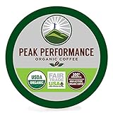 Peak Performance High Altitude Organic Coffee. High Performance Body & Mind Coffee For High Performance Individuals. Fair Trade Beans Full Of Antioxidants. Medium Roast Single Serve KCups 48 Count