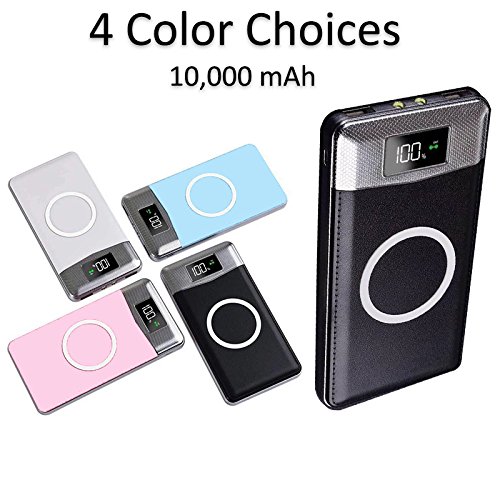 Wireless Power Bank Portable High Capacity True 10000mAh Qi Wireless Charger (Black)