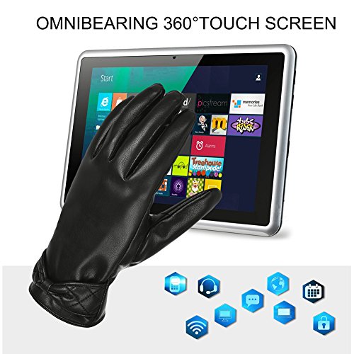 Vbiger Touchscreen Handschuhe Outdoor Handschuhe für Damen, Schwarz-2, S
