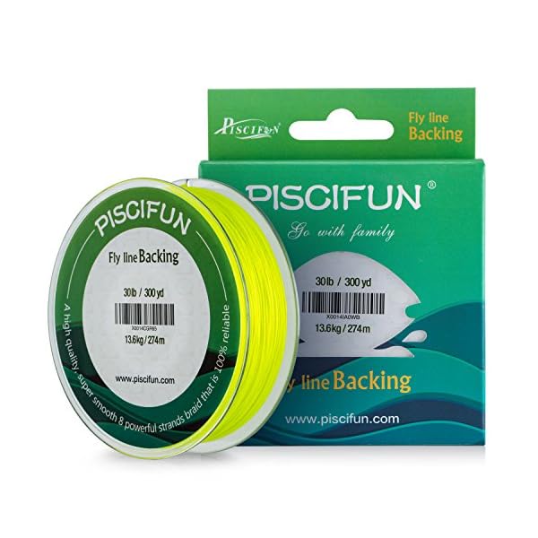 Piscifun-Braided-Fly-Line-Backing-With-Orange-White-Fluorescent-Yellow-Color-20lb-30lb-100yd-300yd