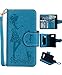 Samsung S8 Case,Galaxy S8 Wallet Case, FLYEE 9 Card Slot PU Leather Magnetic Protective Cover with Mirror and Wrist Strap for Samsung Galaxy s8 Blue
