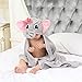 Baby Hooded Towel Upsimples Elephant Baby Towels for Baby Girls 35×35 Inches Ultra Large 500GSM Super Soft Organic Bamboo Baby Bath Towel for Infant Toddler | Baby Girl Shower Gift Photo Shoot Props