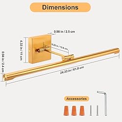 Xbuyee LED Picture Lights for Paintings, 24.4inch