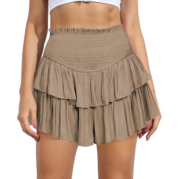Amazon.com: Kinghua Women's Green Ruffle Mini Skirt High