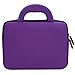 Evecase for Kids Tablet Sleeve Case, Slim Neoprene Briefcase w/ Handle & Accessory Pocket/ Ultra Portable Travel Carrying Pouch Cover - Purple