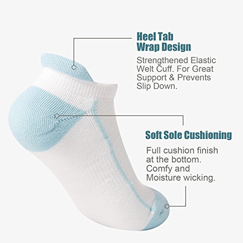 Heatuff Womens Low Cut Ankle Athletic Socks Cushioned Running Performance Breathable Tab Sock 6 Pack - Thumbnail 6