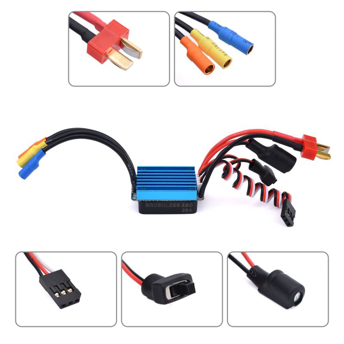 Surpass Hobby Combo Motore Brushless 5800KV + ESC 25A Per Auto RC 1/18 1/16