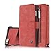 iPhone 6S Plus Magnetic Detachable Case, XRPow Premium Back Cover Slim Leather Folio Wallet Holder Case for Apple iPhone 6 Plus/6s Plus 5.5inch RED