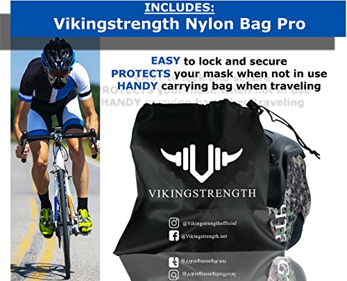 Vikingstrength Fitness Mask Pro - For Running, Biking and Fitness, With Adjustable Resistance, High Altitude Elevation Mask for Training (Green digital camo)