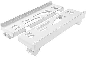 Hovadova Adjustable Mobile CPU Stand, Ventilated Computer Tower Stand with 4 Caster Wheels Fits Most PC Tower, Under Desk CPU Holder PC Floor Cart Computer Riser for Gamers and Students (White)