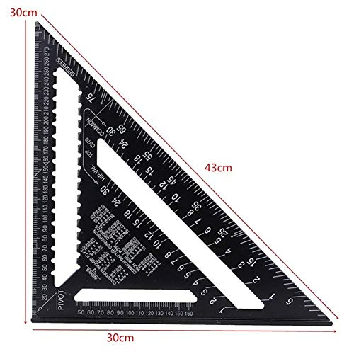 POHOVE Profesional Carpintero Cuadrado Diseño Herramientas Enmarcado Carpintería Rafter Ángulo Garantizado Regla para… - Imagen 4