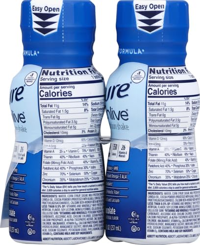 ENSURE ENLIVE MEAL REPLACEMENT SHAKE, 20G PROTEIN, 350 CALORIES, ADVANCED NUTRITION PROTEIN SHAKE, MILK CHOCOLATE, 8 FL OZ (PACK OF 4)