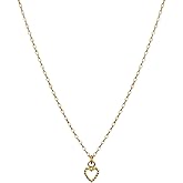 Annika Bella Gold Heart Necklace – Dainty Necklaces for Women, Cute Love Jewelry, Tiny Heart Charm with chain, Women’s Simple Gold Chains, Valentine Gift for Her/Girlfriend