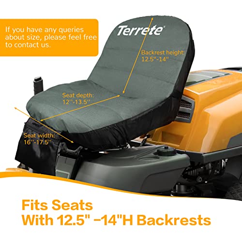 Terrete Tractor Seat Cover with Extra Waterproof Cover for 12.5”14”H
