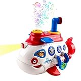 Bubble Boat Battery Operated Toy Submarine w/ Lights & Music (White Color)