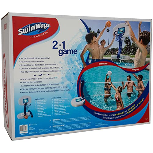 SwimWays 2in1 Pool Sport Combo Set Volleyball Net & Outdoor