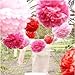 Fonder Mols Tissue Paper Flowers Pom Poms Blooms(pink blue & fuchsia, 12pcs) for Bridal Shower Bachelorette Birthday Party Nursery Wall Decorations