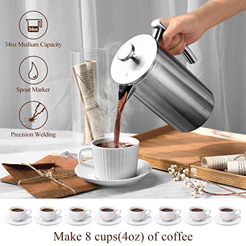 Veken French Press Double-Wall 18/10 