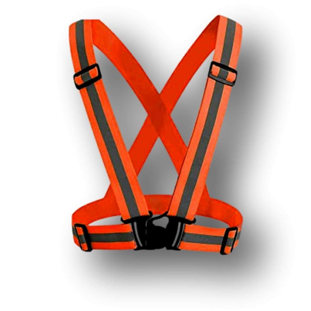 Minder Hi Visibility Road Safety Harness Belt - Perfect for Cycling, Walking, Running, Jogging, Horse Riding etc - One Size Fits Most (Orange)