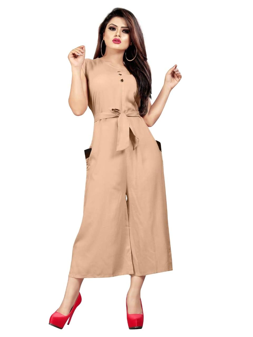 Cotton Jumpsuit (Beige 