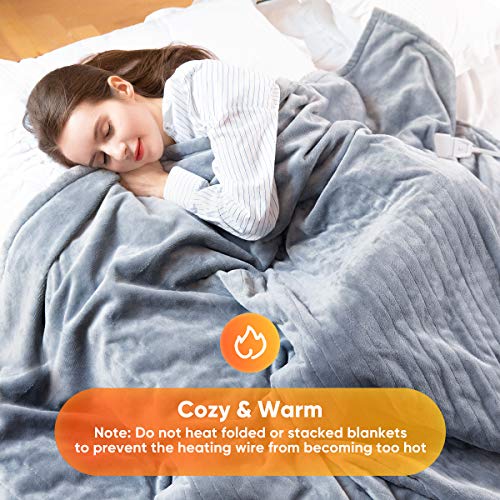 Heated Blanket Throw, HOKEKI Electric Throws with 3 Hours Auto Off & 6