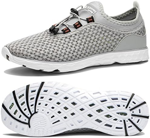 TIANYUQI Women's Mesh Slip On Water Shoes,Gray,40EU/9.5US