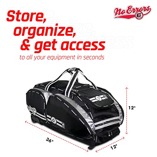 No Errors NOE2 Catchers Gear Bag with Wheels Large Bag for Catcher’s