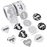 JPSOR Thank You Stickers, 1.5inch Assorted Heart and Round Shape Adhesive Label Stickers for Baby Shower, Wedding, Birthday, Party (2 Rolls, 600ct) (600)