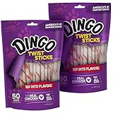 Dingo Twist Treat Sticks, Rawhide Chews (50-Pack (Pack 2))
