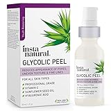 InstaNatural Glycolic Acid Peel 30%  With Vitamin C, & Hyaluronic Acid  Best Treatment to Exfoliate Deep, Minimize Pores & Reduce Breakouts, Appearance of Aging & Scars  1 OZ