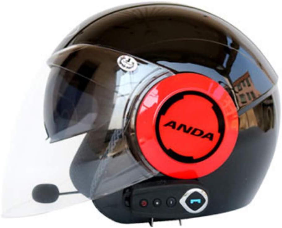 NBZH Half Open Face Motorcycle Helmet Bluetooth+FM City Road Touring Helmets Built-In Dual-Speaker Bluetooth Headset With Microphone For Automatic Answering