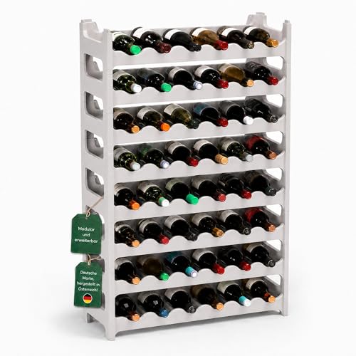ARTECSIS® Weinregal stapelbar & modular erweiterbar Kunststoff für 48 Weinflaschen (granitgrau) - Stabiles Flaschenregal & Getränkeregal Gastronomie-Q