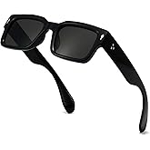 ZIMUSUN Square Frame Sunglasses for Women Men Trendy Chunky Rectangle Sun Glasses Black Shades