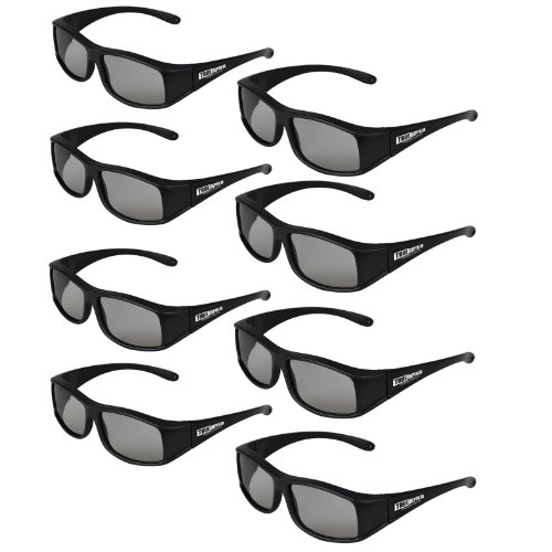 True Depth 3D Circular Polarized Glasses for Passive Vizio 3D TVs (8 Pairs!)