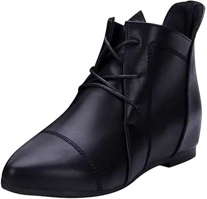 pointed lace up boots flat