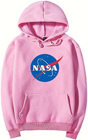 NASA Logo Men's Cotton Hooded Hoodies and Women's Sweatshirts Sports Long Sleeve Fleece Hoodie