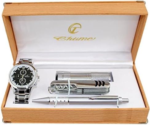 Estuche regalo para hombre con reloj + bolígrafo + navaja + linterna: Amazon.es: Relojes
